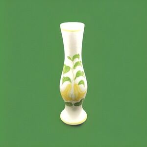 Vintage 1981 FTDA Portugal Ceramic Vase Yellow Flowers Floral‎ 8" Decorative